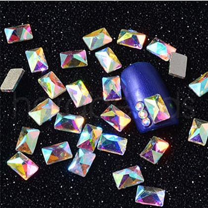 Glass Rhinestone Flat Back Cabochons MRMJ-T009-037-07-1