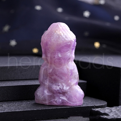 Natural Lepidolite Carved Buddha Statue PW-WG52812-20-1