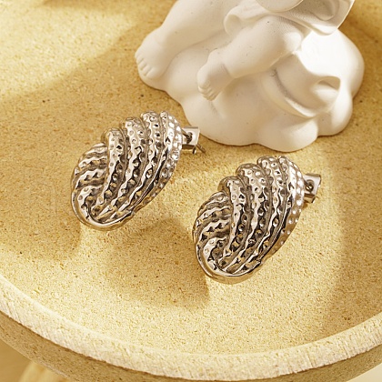 Stainless Steel Seashell Shape Earrings for Women YL2930-2-1
