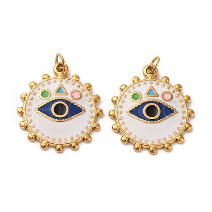 304 Stainless Steel Enamel Pendants STAS-U061-35G-02-1