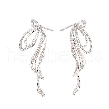 Brass Stud Earrings Findings EJEW-B063-01P-1