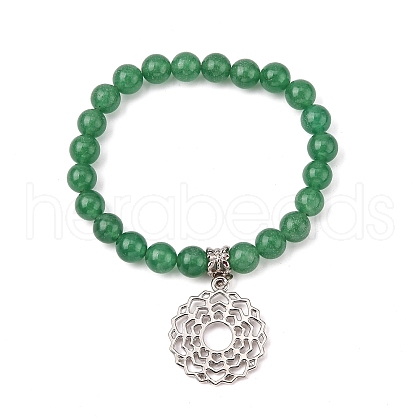 Natural Green Aventurine Beads Charm Bracelets BJEW-PH01136-1