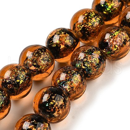 Handmade Dichroic Foil Glass Beads Strands DICH-U001-05D-1