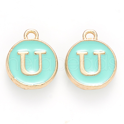 Golden Plated Alloy Enamel Charms X-ENAM-S118-05U-1