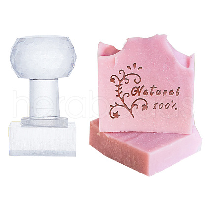 Clear Acrylic Soap Stamps with Big Handles DIY-WH0438-032-1