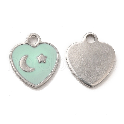 304 Stainless Steel Enamel Pendants STAS-M308-12P-02-1