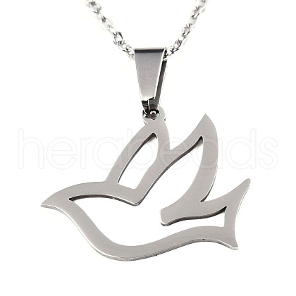 Non-Tarnish 201 Stainless Steel Pendants Necklaces NJEW-S105-JN670-45-1-1