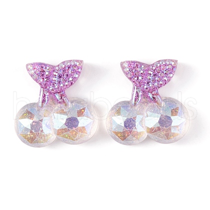Transparent Epoxy Resin Fruit Cherry Decoden Cabochons CRES-M034-08B-1