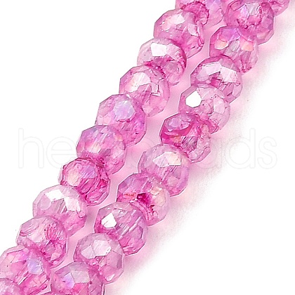 Spray Painted Imitation Jade Glass Beads Strands GLAA-P058-01A-01-1
