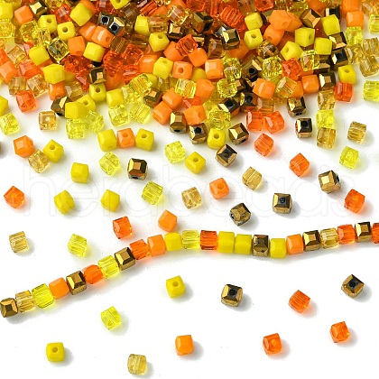 500Pcs Cube Glass Beads GLAA-YWC0005-01D-1