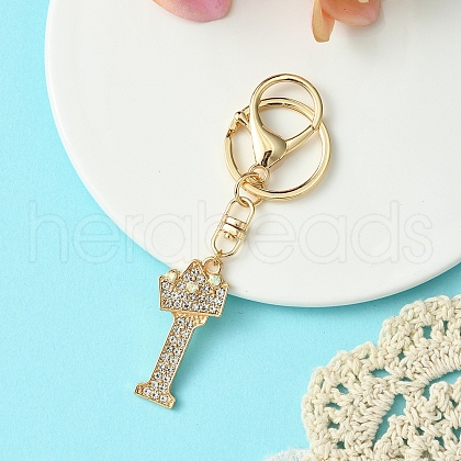 Golden Alloy Rhinestone Keychain KEYC-YW00105-09-1