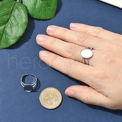 304 Stainless Steel Cuff Rings Components STAS-Z138-02P-01-1