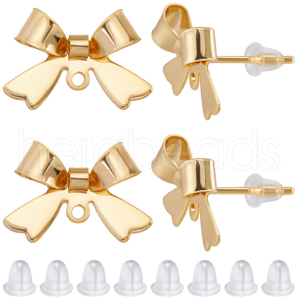 Beebeecraft 30Pcs Brass Stud Earring Findings KK-BBC00014-92-1