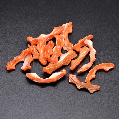 Dyed Natural Shell Nugget Stick Beads BSHE-O007-21B-1