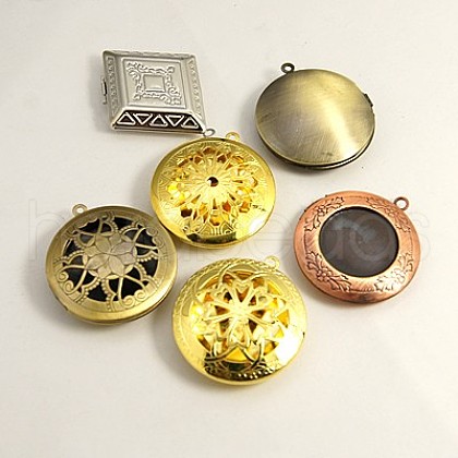 Brass Locket Pendants KK-MSMC002-M5-1