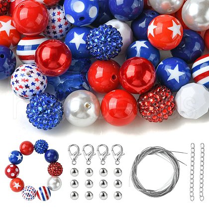 50Pcs 8 Style Acrylic Beads MACR-CJC0001-15-1