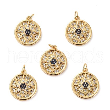 Brass Micro Pave Cubic Zirconia Pendants ZIRC-P092-014G-RS-1