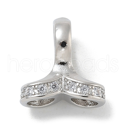 Rack Plating Brass Micro Pave Clear Cubic Zirconia Charms KK-G515-48P-1