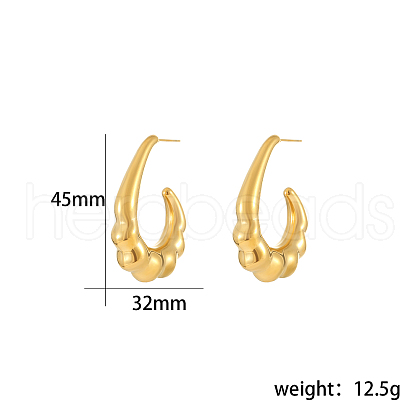 Stylish Stainless Steel C-Shaped Stud Earrings ND2304-3-1
