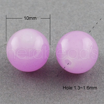 Imitation Jade Glass Beads Strands DGLA-S076-10mm-22-1