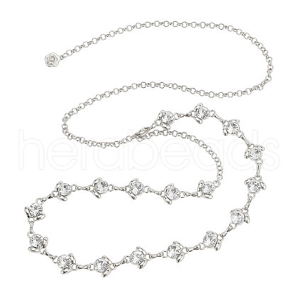 Alloy Flower Link Chain Waist Chains FIND-WH0421-95P-1