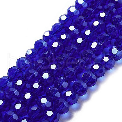 Electroplate Transparent Glass Beads Strands EGLA-A035-T8mm-A06-1