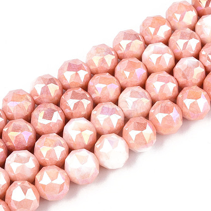 Electroplate Glass Beads Strands GLAA-N010-10mm-05-1