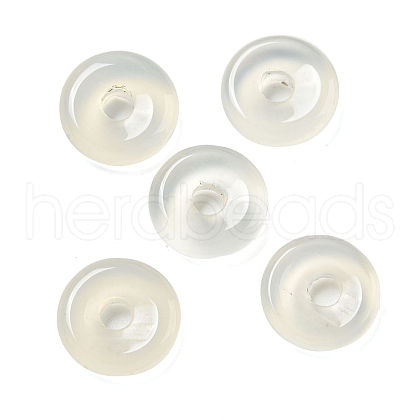 Natural White Agate Donut/Pi Disc Charms G-G142-01V-1
