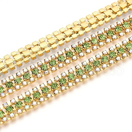 Iron Rhinestone Cup Chains CH-T006-04G-09-1