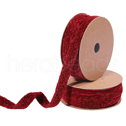 Polyester Chenille Ribbon OCOR-WH0097-36A-1