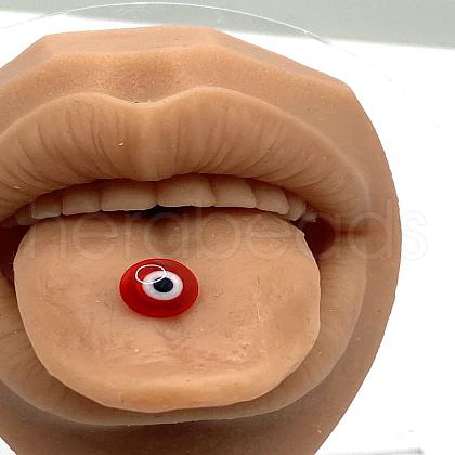 Evil Eye Acrylic with Stainless Steel Tongue Rings WGB59E4-03-1