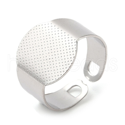 Tarnish Resistant 304 Stainless Steel Open Cuff Ring Findings STAS-R123-14P-1