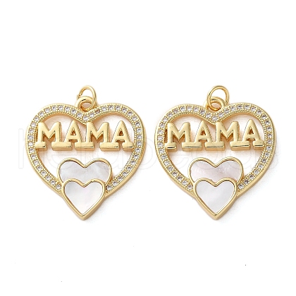 Brass Micro Pave Cubic Zirconia Pendants KK-U070-04D-G-1