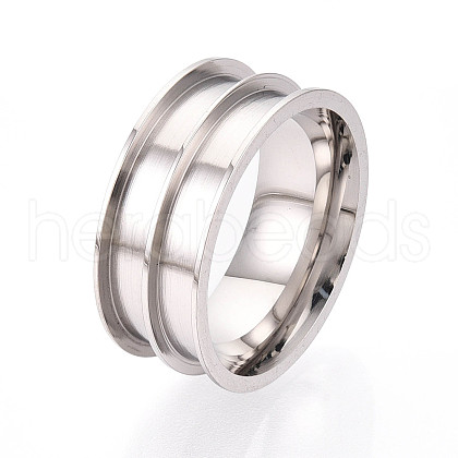 Tarnish Resistant 201 Stainless Steel Ring Core Blank for Inlay Jewelry Making RJEW-ZX002-05-6-1
