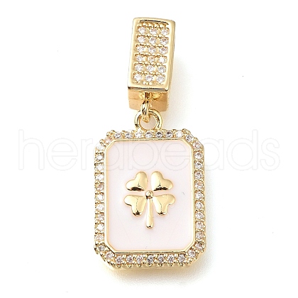 Brass Micro Pave Cubic Zirconia Pendants KK-S049-05G-B-1