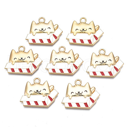 Rack Plating Alloy Enamel Pendants PALLOY-N172-011-1