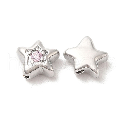 Brass Cubic Zirconia Beads KK-Q773-01P-01-1