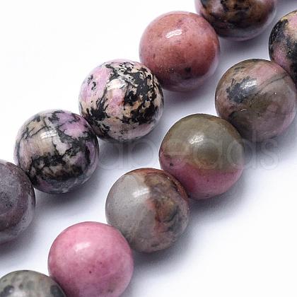 Natural Rhodonite Beads Strands G-G717-6mm-1