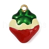 Brass Enamel Pendants KK-R224-14B-G-1
