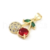 Brass Micro Pave Cubic Zirconia Pendants KK-Z090-01G-01-2