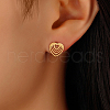 Elegant Vintage Gold Plated Stainless Steel Heart Stud Earrings for Women GU7632-2-1