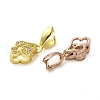 Rack Plating Brass Micro Pave Clear Cubic Zirconia Ice Pick Pinch Bails KK-K340-15-2