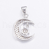 Brass Micro Pave Cubic Zirconia Pendants ZIRC-G125-55P-2