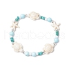 3Pcs Dyed Synthetic Turquoise & Natural Howlite Beads Bracelets for Women BJEW-JB11794-3