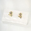 Chic and Elegant Flower Stainless Steel Cubic Zirconia Stud Earrings HS7068-2