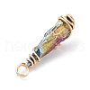 Electroplated Raw Rough Natural Quartz Crystal Copper Wire Wrapped Pendants PALLOY-JF02414-01-4