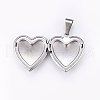 304 Stainless Steel Locket Pendants STAS-O103-40P-2