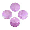 Spray Painted Natural Capiz Shell Pendants SSHEL-T017-15A-1