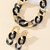 Alloy & Acrylic Oval Link Chain Necklaces & Stud Dangle Earrings Sets FS-WG559CE-01-2