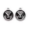 Platinum Plated Alloy Charms X-ENAM-S118-02Y-P-1